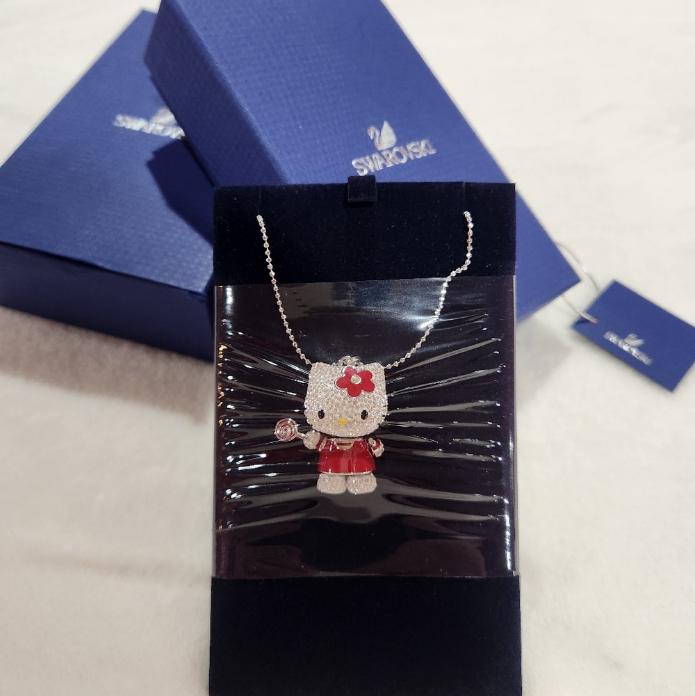 Swarovski Silver 3D Hello Kitty Necklace, NIB